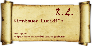 Kirnbauer Lucián névjegykártya